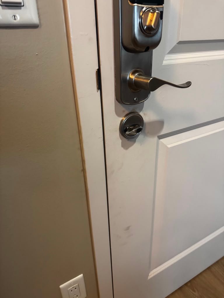 Door lock installation detail