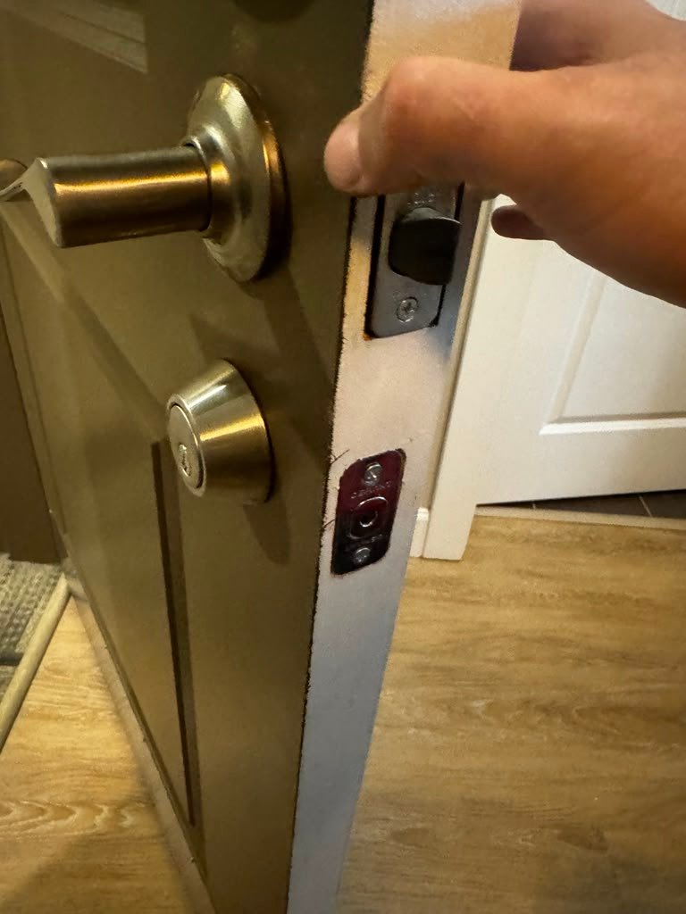 Door latch installation detail