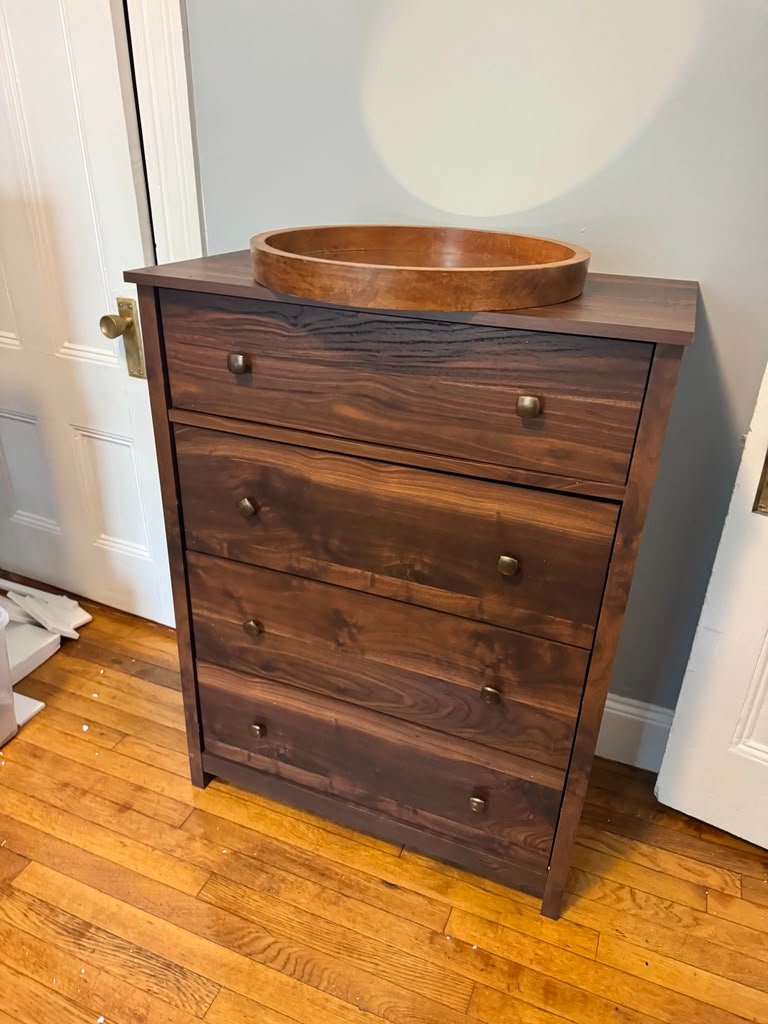 Wood dresser furniture assembly