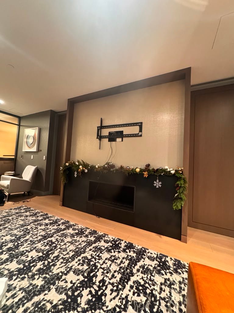 Wall mount bracket and furniture setup