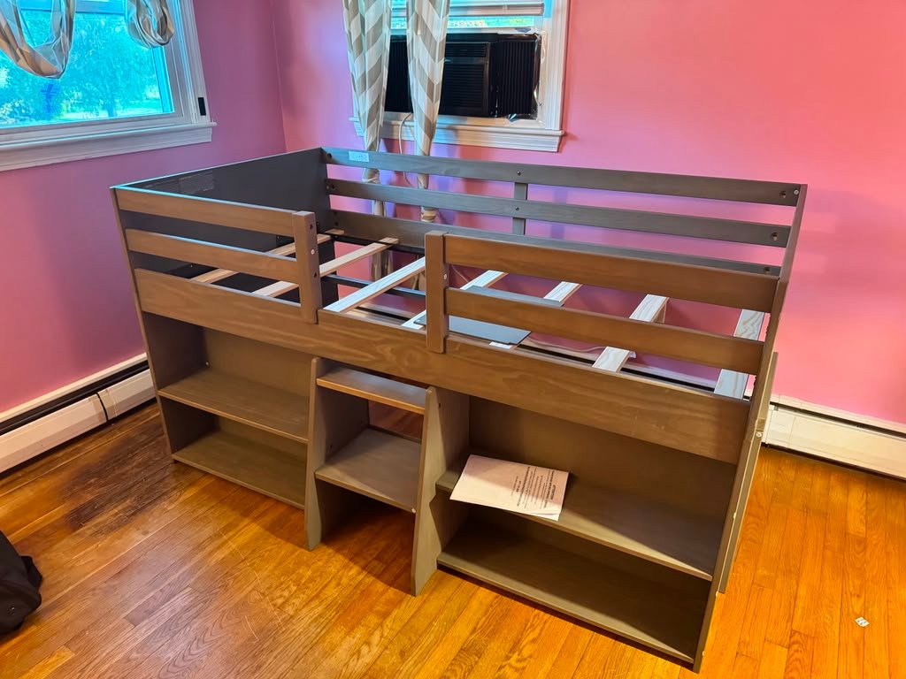 Loft bed furniture assembly