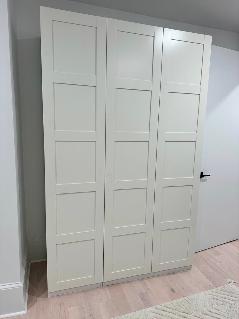 White wardrobe furniture assembly