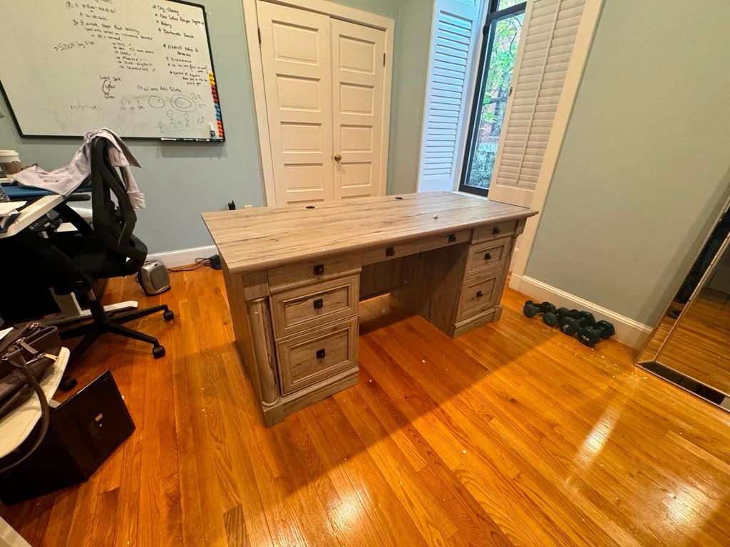 Office desk finished furniture assembly