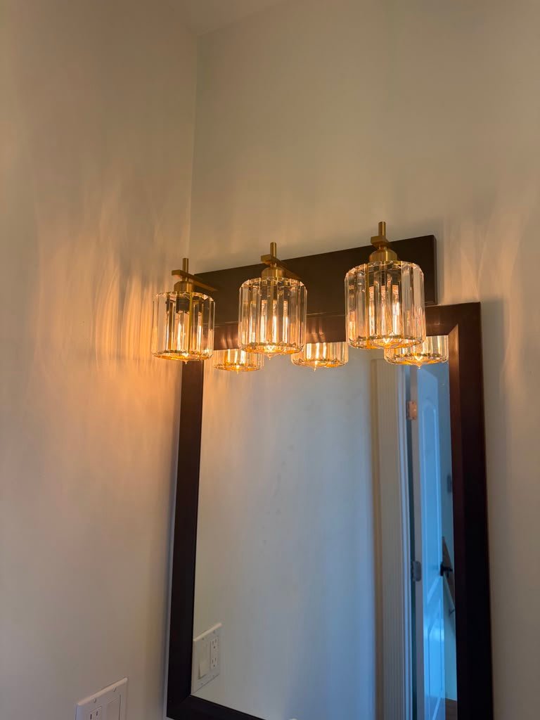 Bathroom vanity light fixture installation