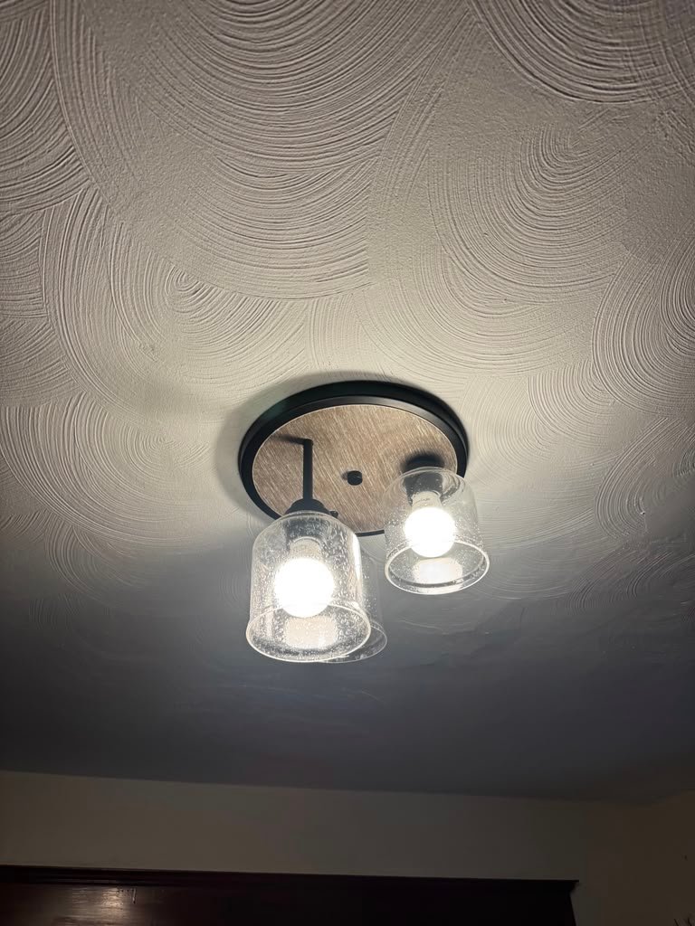 Two-light ceiling fixture installation