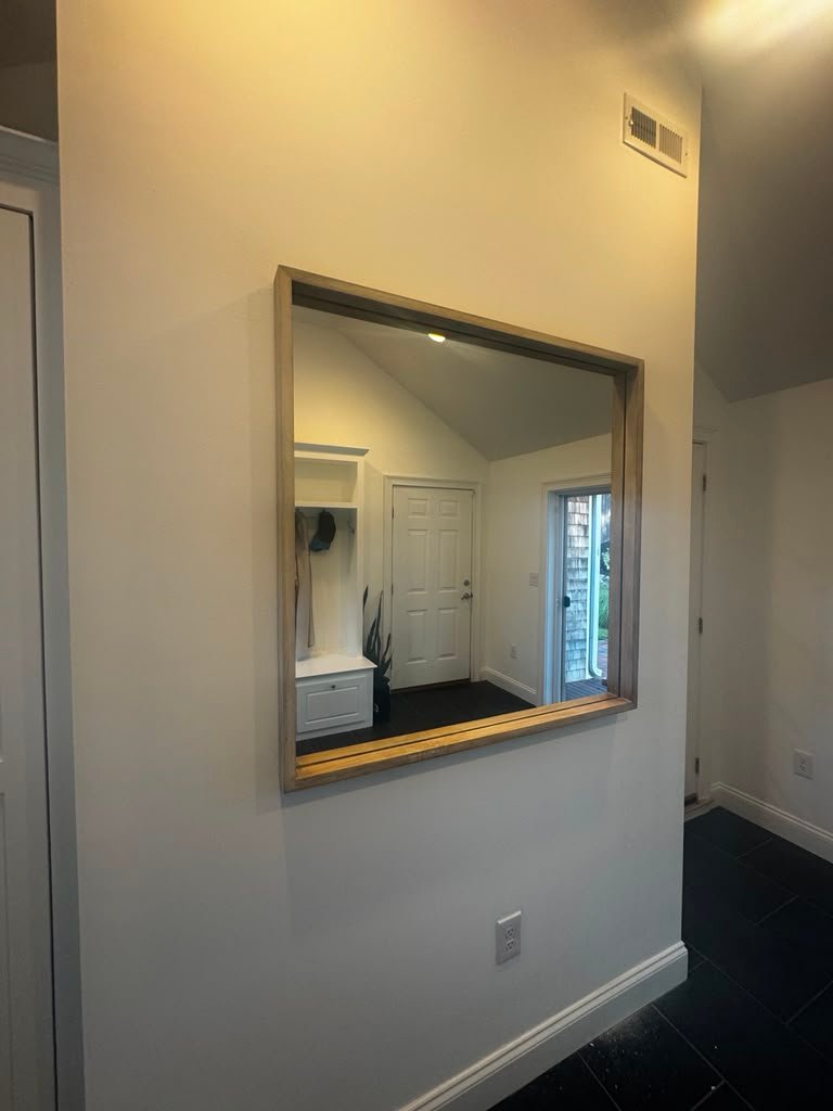 Entryway rectangular mirror installation