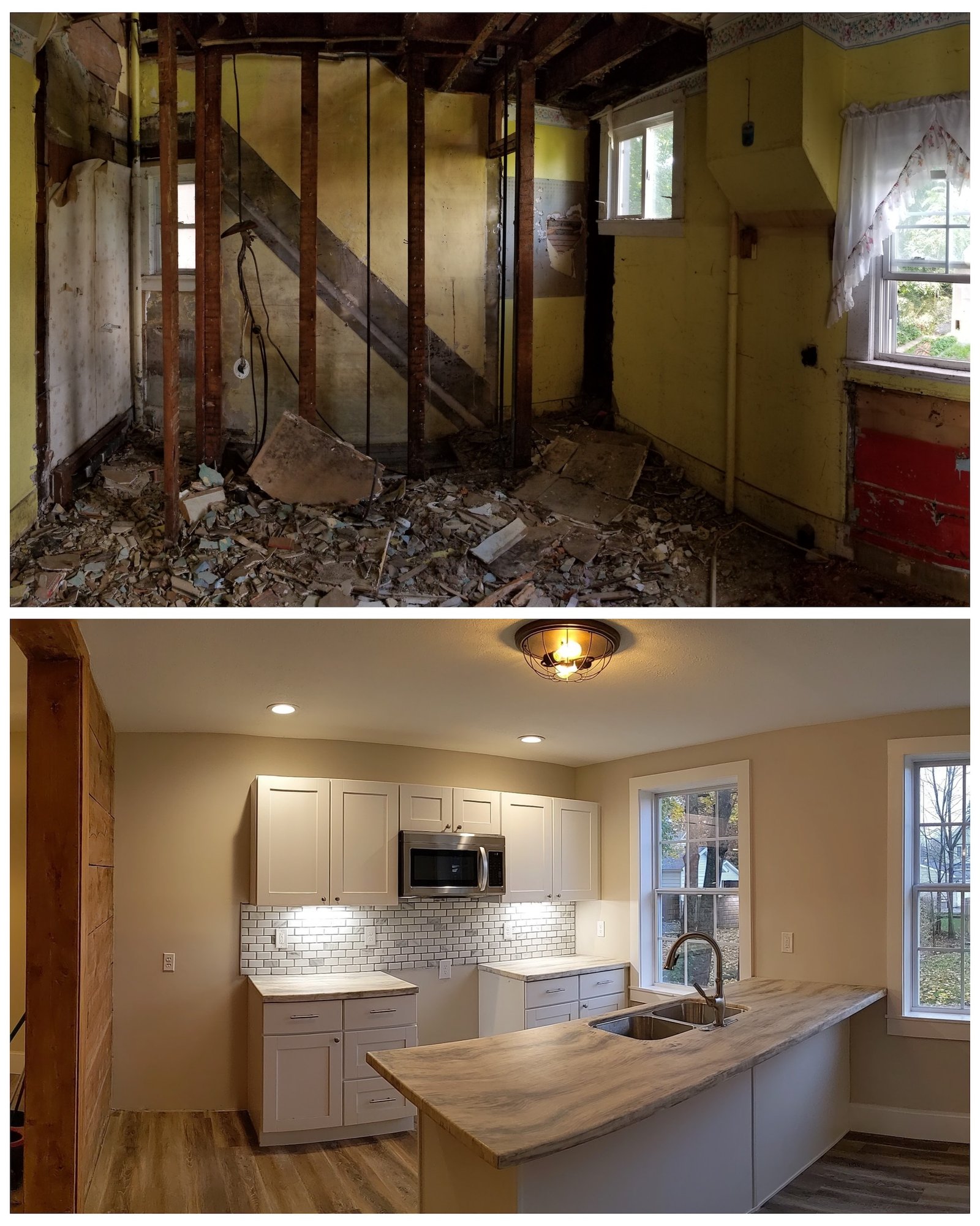 Wall repair progress