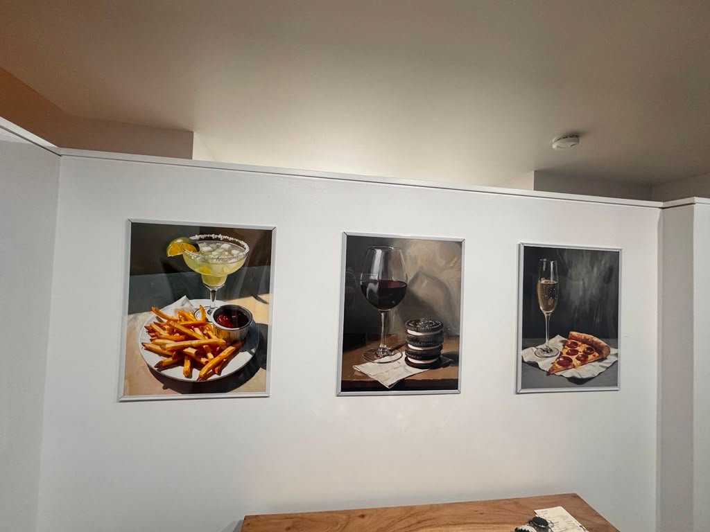 Three framed prints picture hanging