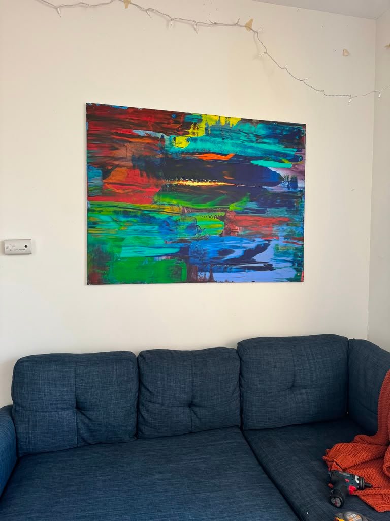 Colorful wall art picture hanging