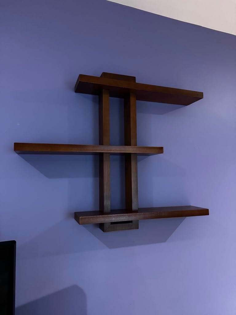 Decorative wood wall shelf