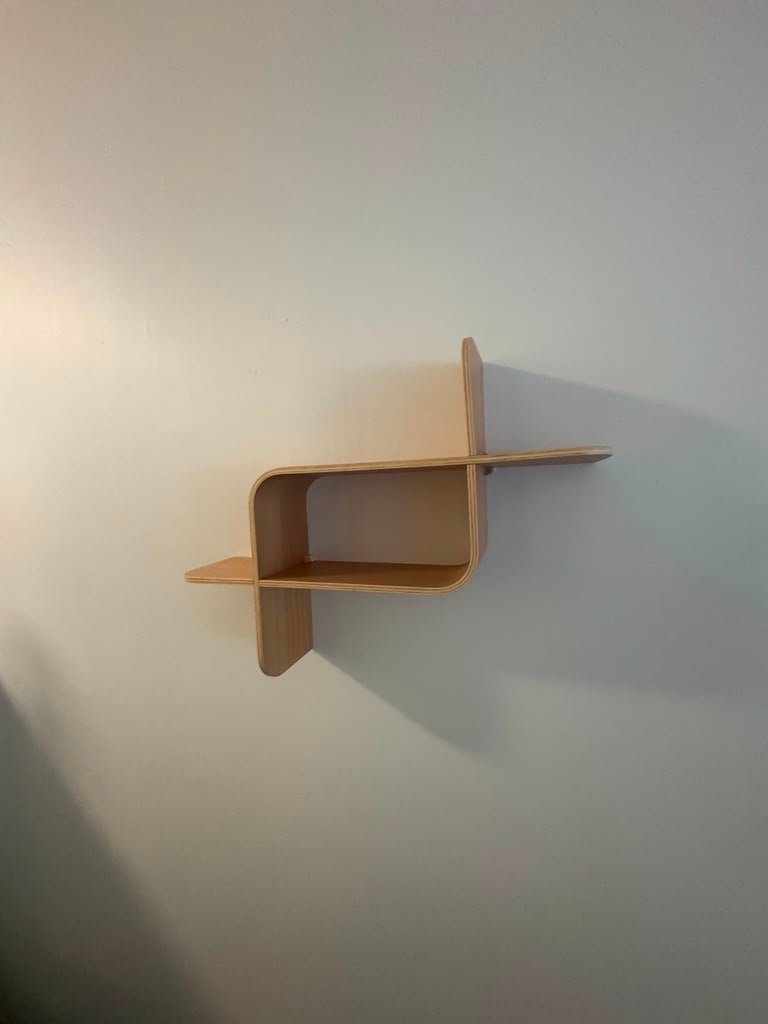 Small wood wall shelf installation