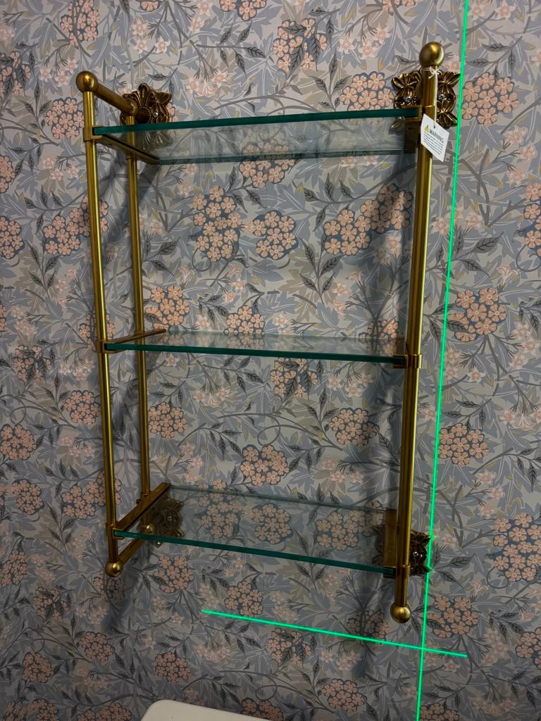 Glass bathroom shelf installation