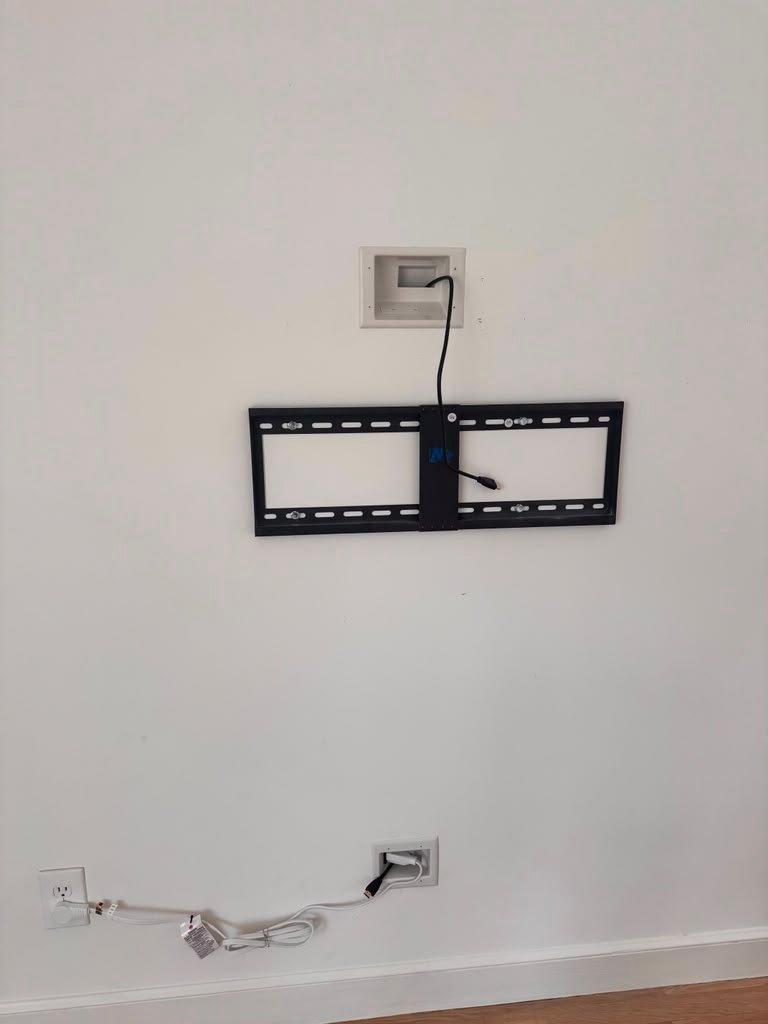TV cable hiding wall outlet installation