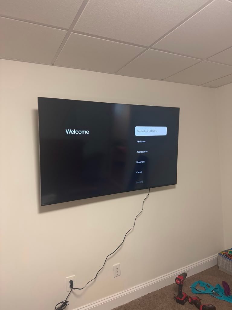 TV mounting in finished room