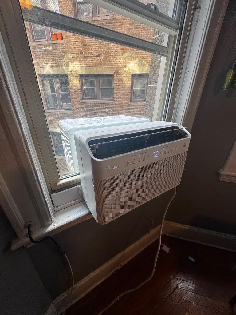 Window AC installation inside apartment window