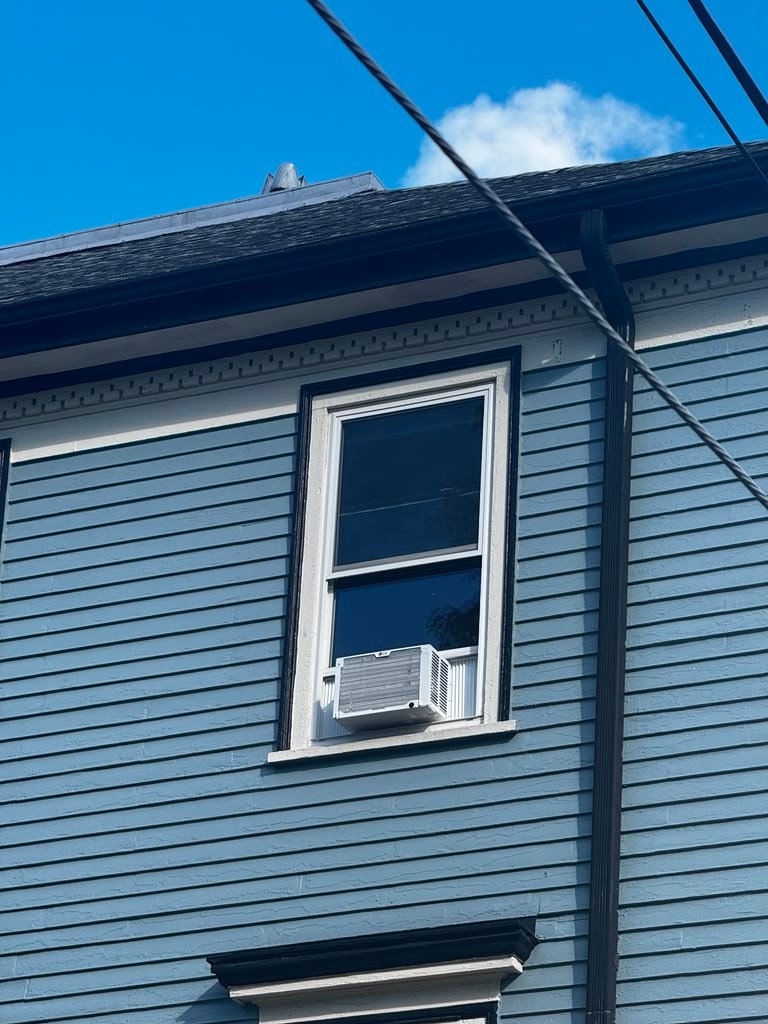 Window AC installation exterior view
