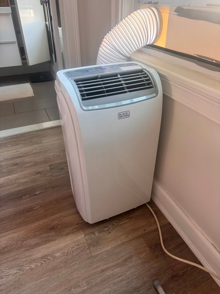 Portable AC setup with window vent